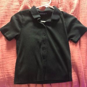 Black Abercrombie collard shirt